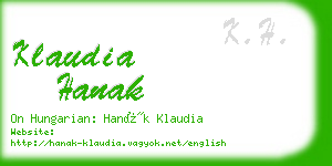 klaudia hanak business card